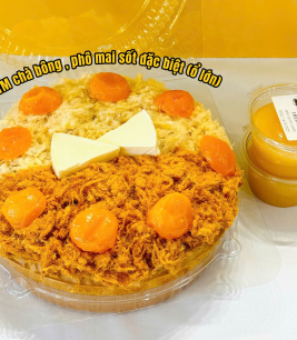 TRỨNG MUỐI CHÀ BÔNG, PHÔ MAI SỐT ĐẶC BIỆT Ổ LỚN