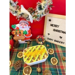 Bông lan trứng muối Sốt lá dứa+Số socola