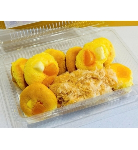 Bông lan trứng muối chà bông phô mai - bánh nhỏ