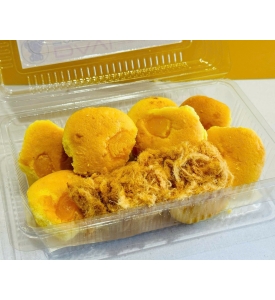 Bông lan trứng muối chà bông - bánh nhỏ