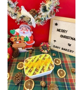 Bông lan trứng muối Sốt lá dứa+Số socola